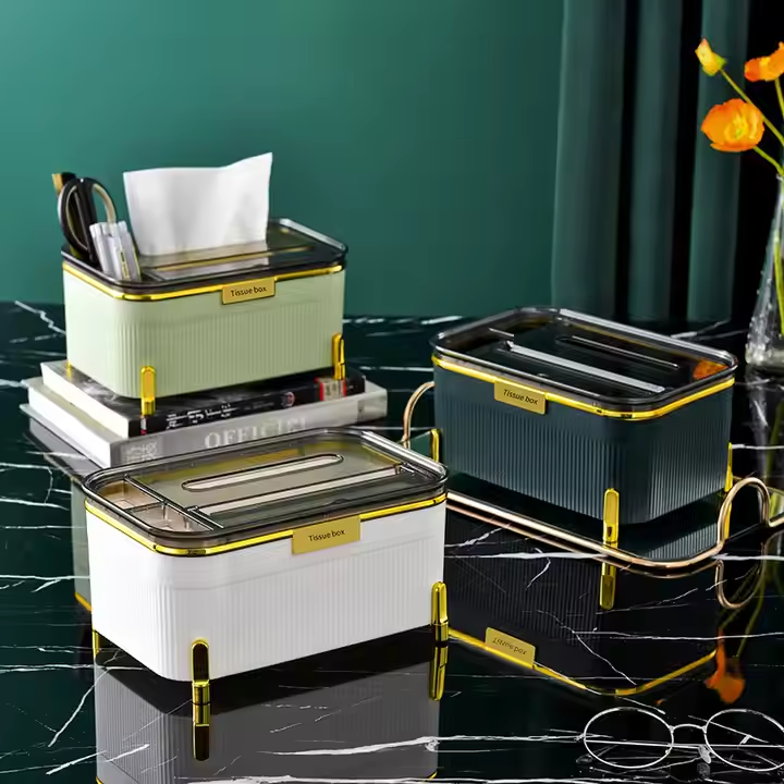 Luxury 3 in 1 Vertical Tissue Case with Storage box